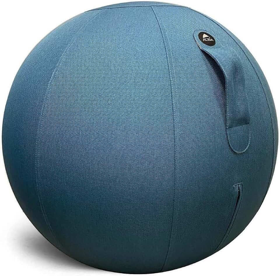 Alba - MHBall B – Polyvinylchlorid – robust und bruchsicher – ergonomischer Sitzball für Büro – Entenblau