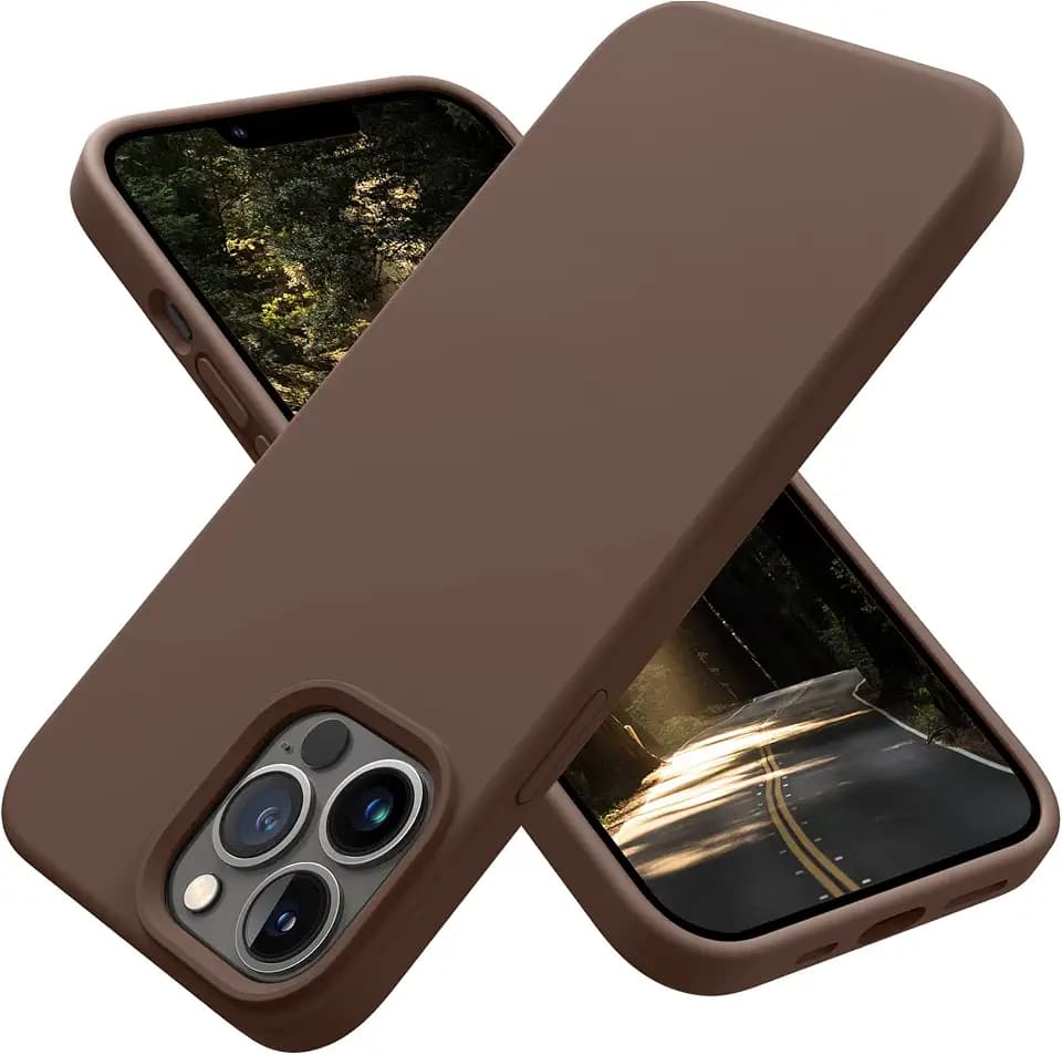 OTOFLY Designed for iPhone 13 Pro Max Case, Silicone Shockproof Slim Thin Phone Case for iPhone 13 Pro Max 6.7 inch (Chocolate)