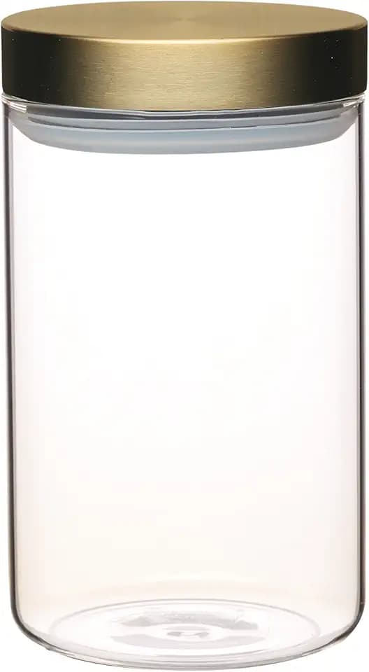 MasterClass Luftdichtes Glasgefäß zur Lebensmittelaufbewahrung mit Messingdeckel, transparent, 1 L (1.75 pts), Klar