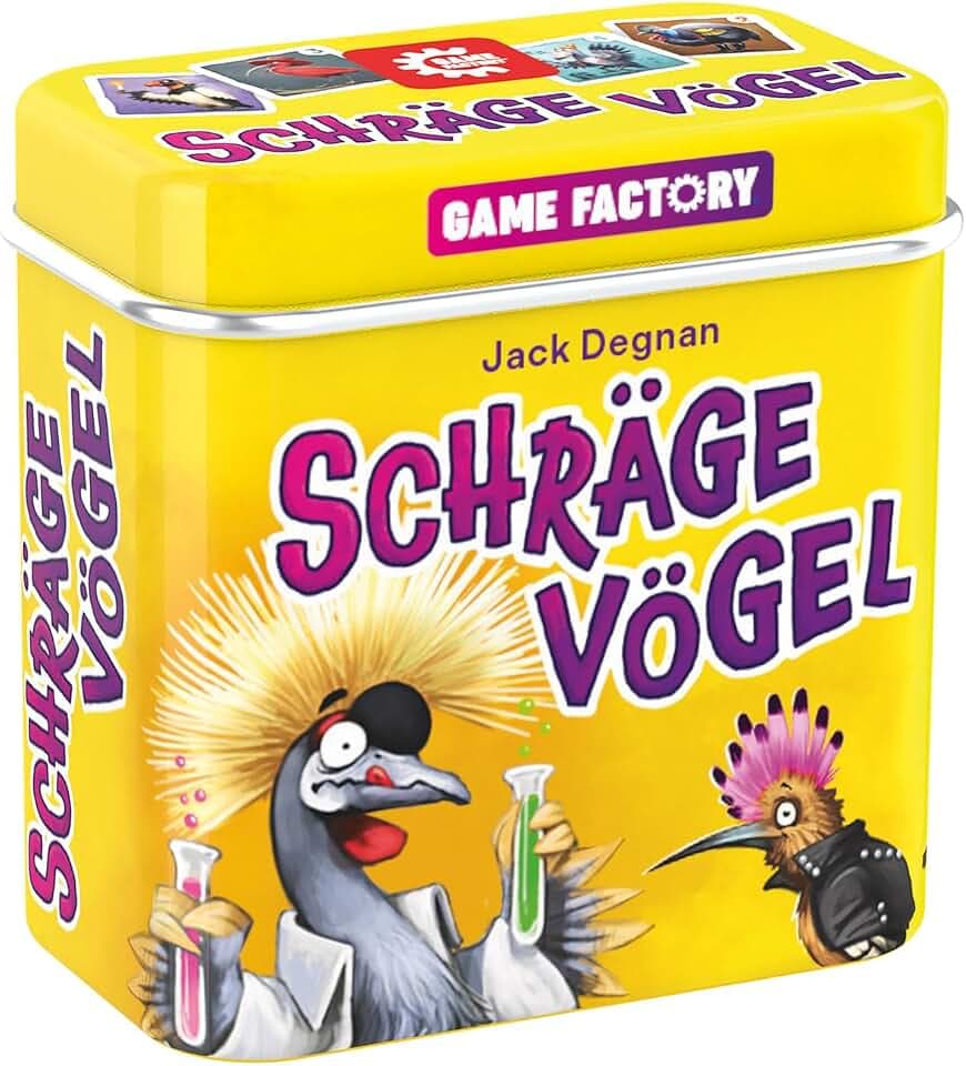 Game Factory 646091 Schräge Vögel, pfiffig-fieses Kartenspiel, Mini-Spiel