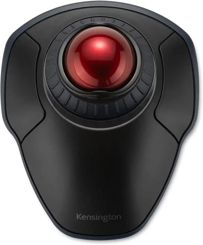 Kensington Orbit Wireless Trackball with Scroll Ring - Black-Red (K70990WW),