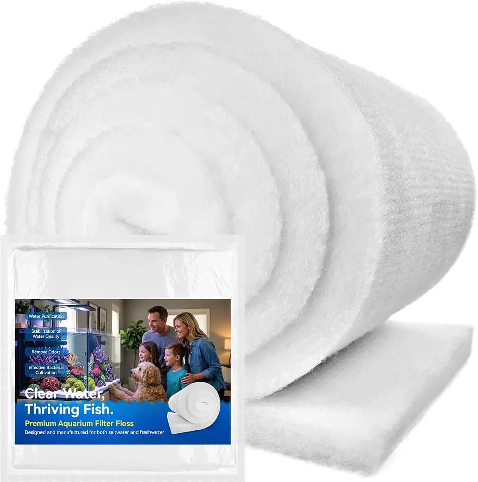 Borlech Aquarium Filterwatte Pad, Filtermedien Zubehör für Aquarien und Teiche, ultraklares Wasser in kürzester Zeit, 2,5 cm dick (30 cm breit, 200 cm lang)