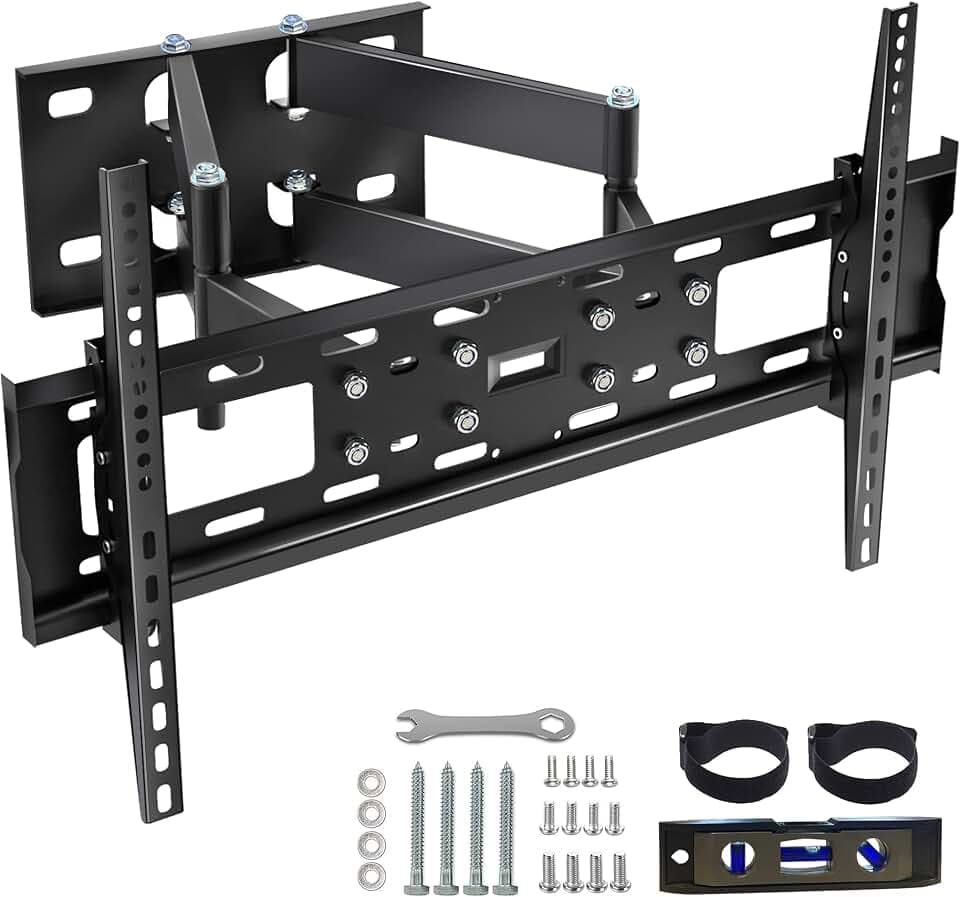 Venton Einstellbare, Neigbare und Schwenkbare TV Wandhalterung- TV Halterung für Gebogene, flache Fernseher und Monitore- VESA 400x600 max (32’’-75’’)- 50 kg max- Fernseher Halterung, Neigen,Schwenken