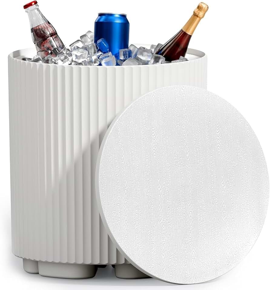 FONTOI Outdoor Cooler Side Table 2 Pack, 2 in 1 Ice Chest Side Table,as Cooler Side Table,Cooler Table for Patio, Parties Picnics, Beach