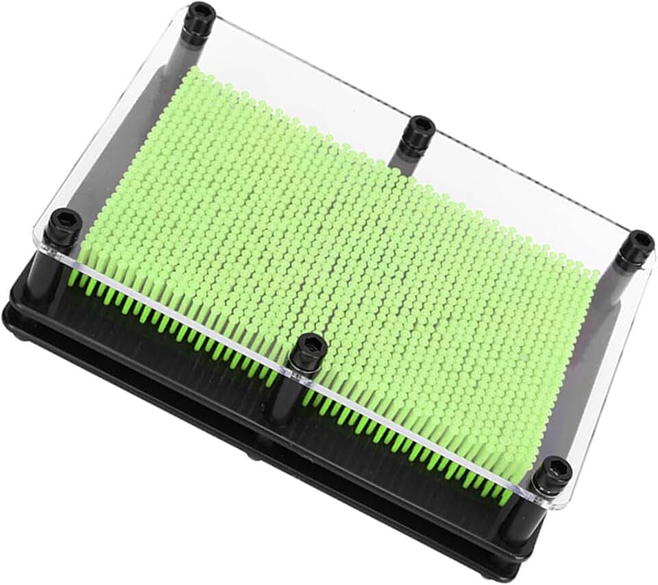 Hztyyier Nagelbrett, 3D Klon Pin Art Spielzeug Klassische Pin Skulptur Bord für Kinder Erwachsene Kunststoff Hand Gesicht Modell Büro Dekoration(Grün)