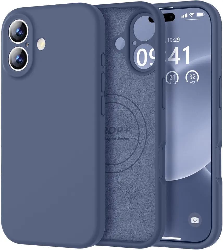 Vooii Magnetic for iPhone 17 Case 6.3" Premium Silicone, Navy Blue
