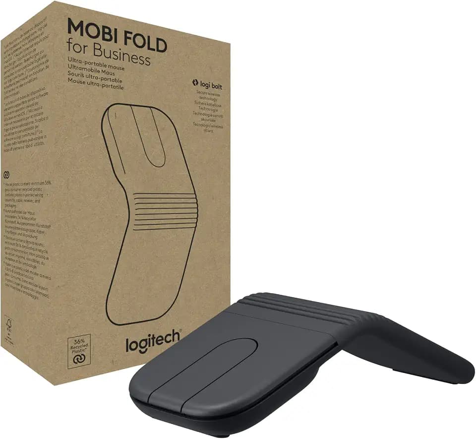 Logitech Mobi Fold for Business Foldable Wireless Mouse - Graphite