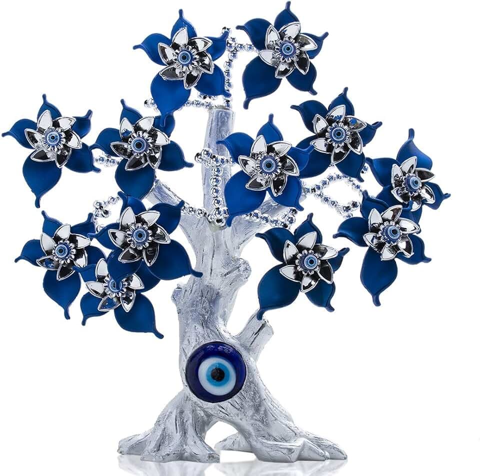 26,7 cm Türkischer Böser Blick Baum Schutz Böser Blick Statue für Glück, Feng Shui Baumschmuck für Zuhause