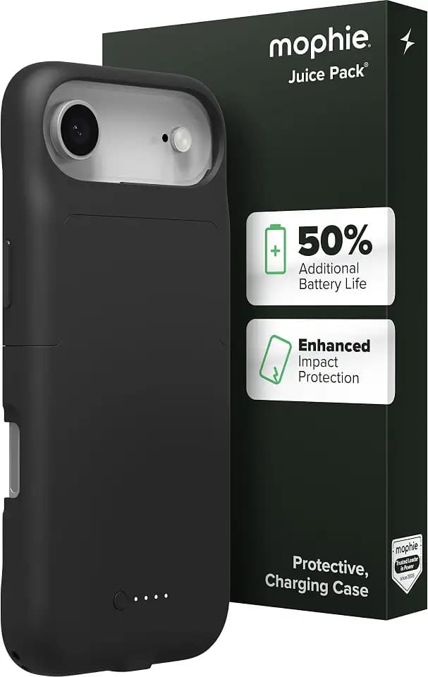 mophie Juice Pack Battery Case for iPhone Air - Slim Charging Case Black