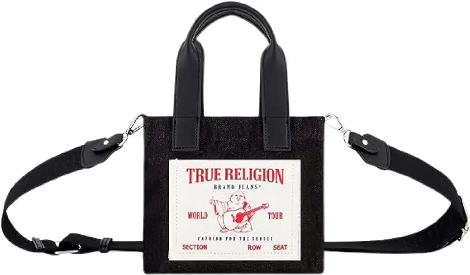 True Religion Tote Bag, Women's Mini Travel Shoulder Bag with Adjustable Strap
