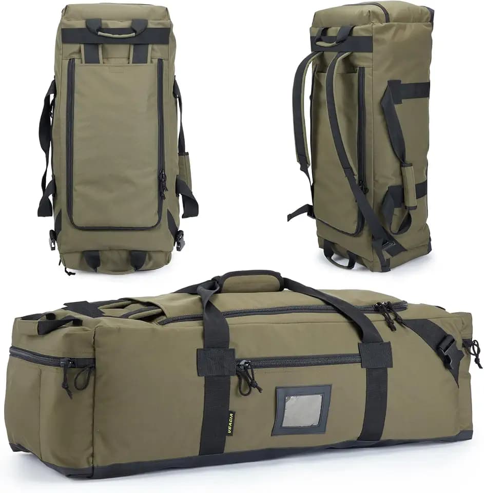 105l Large Duffel Bag For Travel, Gym & Sports - Water Repellent Polyester, Hidden Straps, Shoe Compartment - Perfect Luggage Duffle Bag Or Backpack For Men & Women