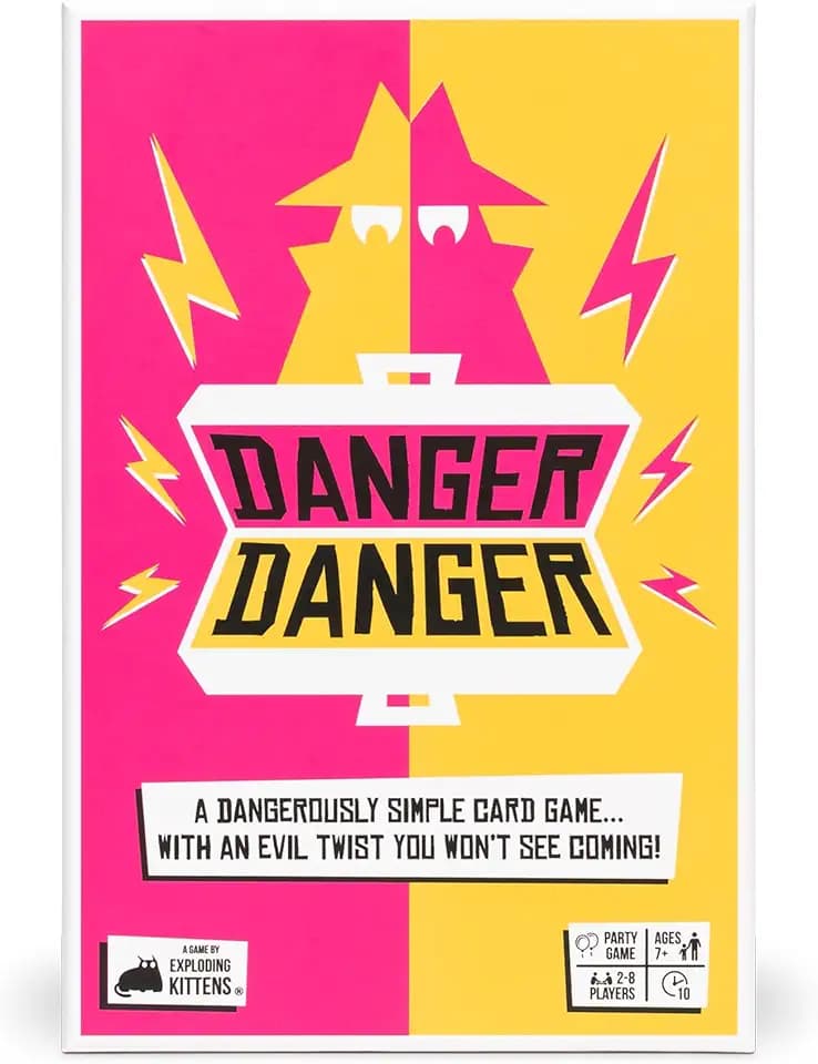 Exploding Kittens Danger Danger, 2-8 Players, Age 7+ Card Game | Play as fast as you can in 60-second team rounds where quick thinking, timing, and strategy decide the winner.