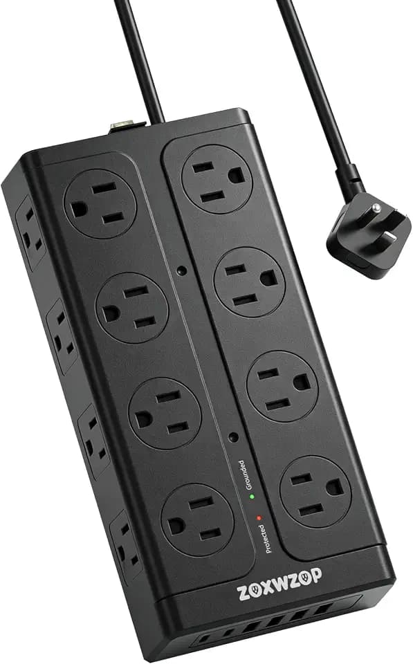 Surge Protector Power Strip 6Ft Extension Cord with 6 USB & 16 Outlets