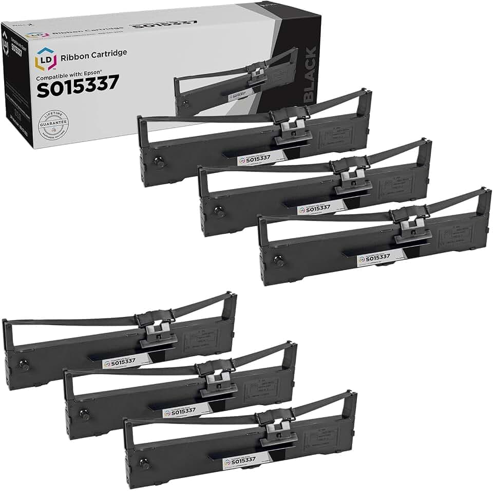 LD Products Compatible Ribbon Replacement for Epson S015337 (Black, 6-Pk)