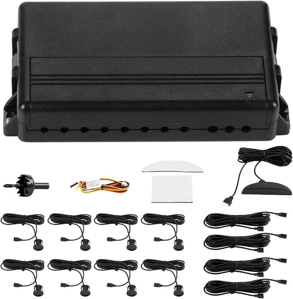 Backup-Parkradar, Auto-Reverse-Backup-Radar-Summer-LED-Parkdetektor-Überwachungssystem mit 8 sensoren
