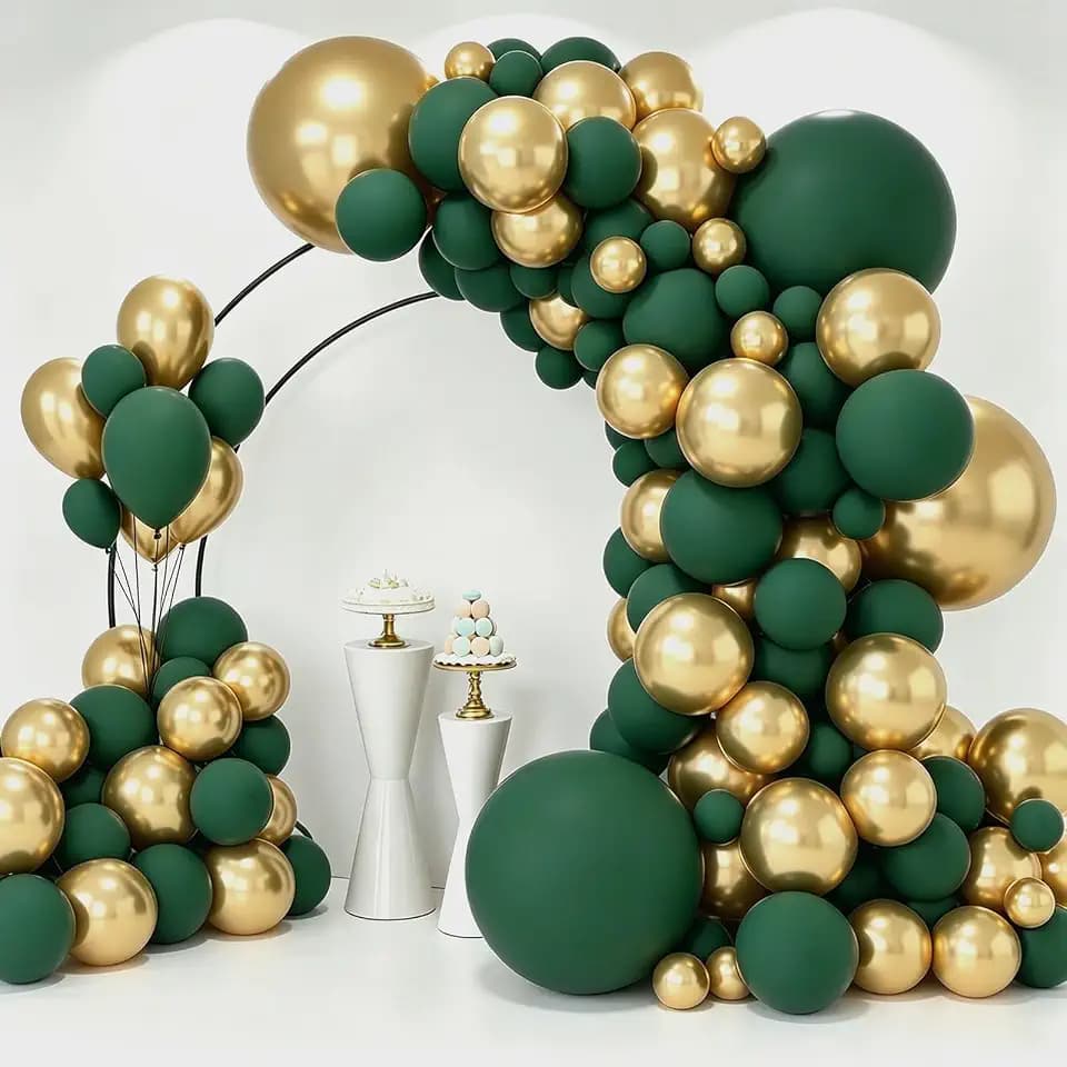 Luftballon Girlande Grün Gold, 134pcs Ballons Girlande Dunkelgrün Gold
