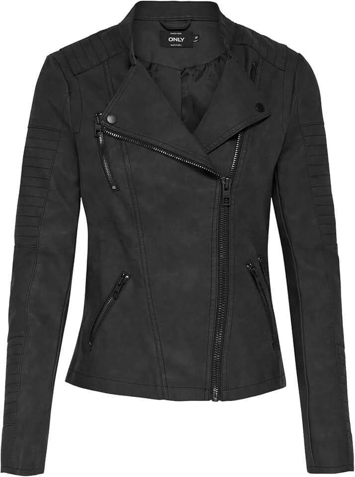ONLY Female Bikerjacke aus Leder ONLAVA Kunstlederjacke