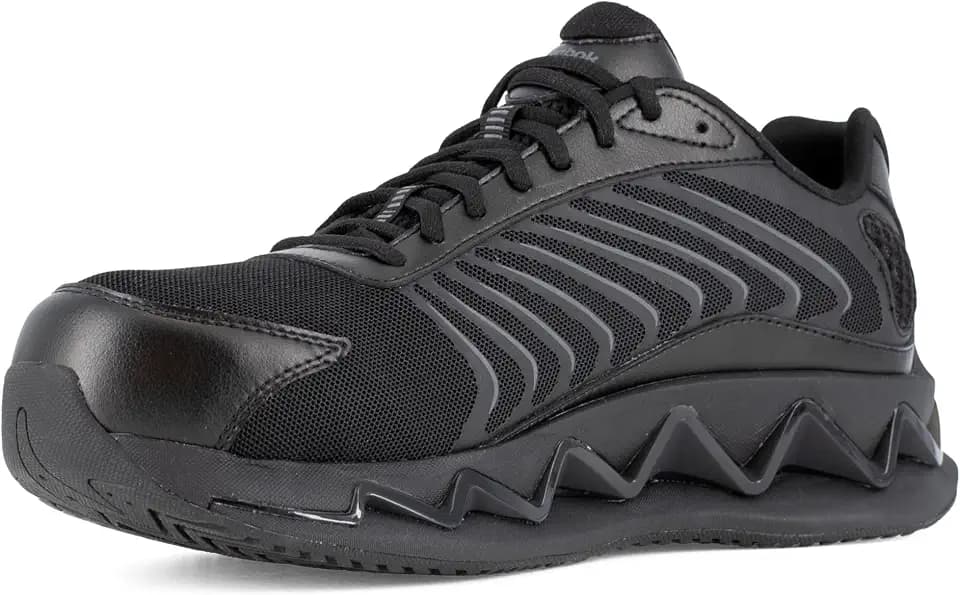 Reebok Mens Work Men's Zig Elusion Heritage Work Black Composite Toe Boots