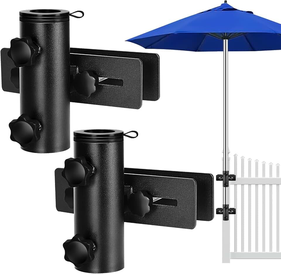 Patio Umbrella Holder for Deck Railing, Adjustable Patio Umbrella Base