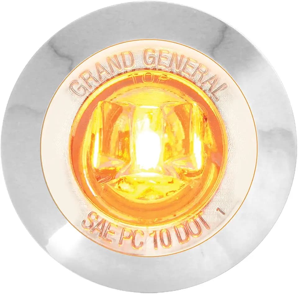 GG Grand General 75271 1” Dual Function Mini Wide Angle LED Light with Chrome Plastic Bezel for Trucks, Trailers, ATVs, UTVs, RVs, Amber/Clear