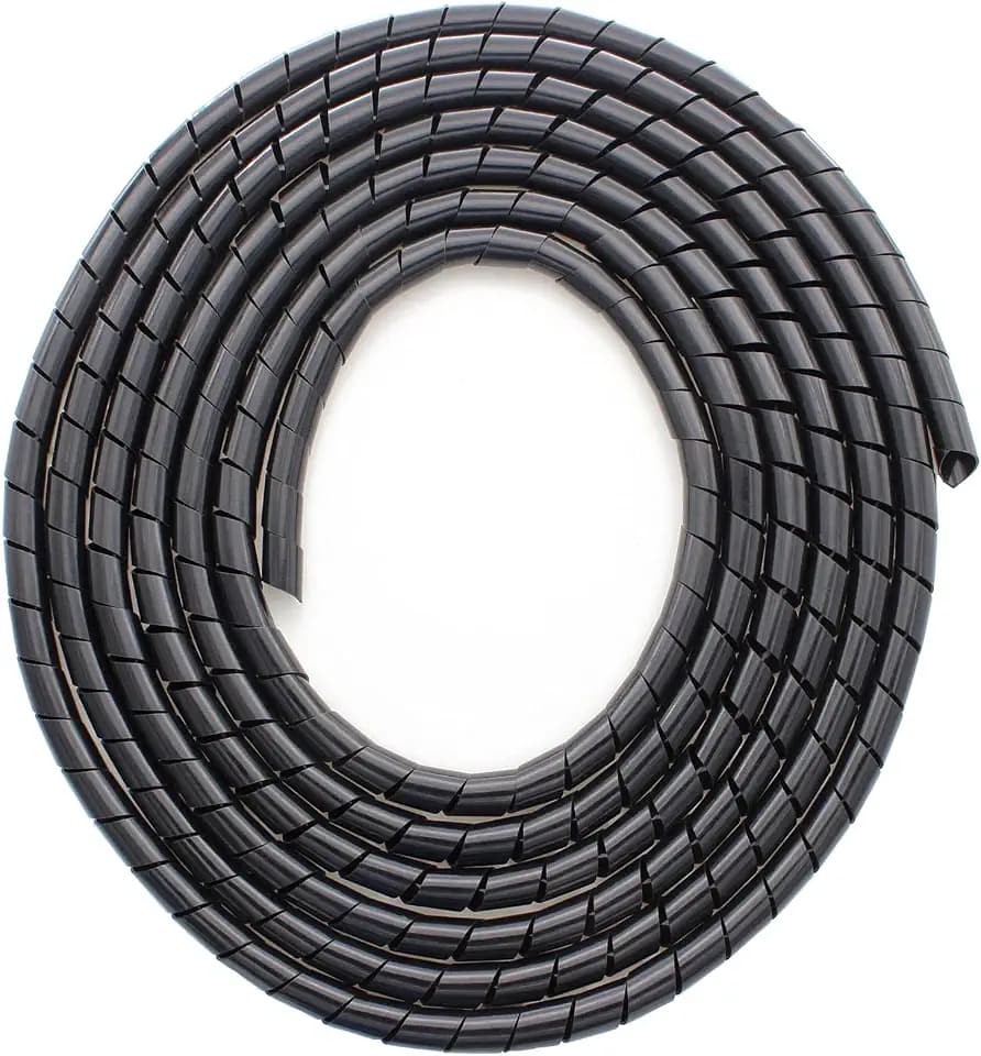CSZD Spiral Cable Wrap,10ft – 1/4 inch Spiral Wire Wrap Cord Covers Bundle Sleeve Hose for PC TV Computer Electrical Wire Organizer,Tangle Stop Cord Cover and Detangler,Black