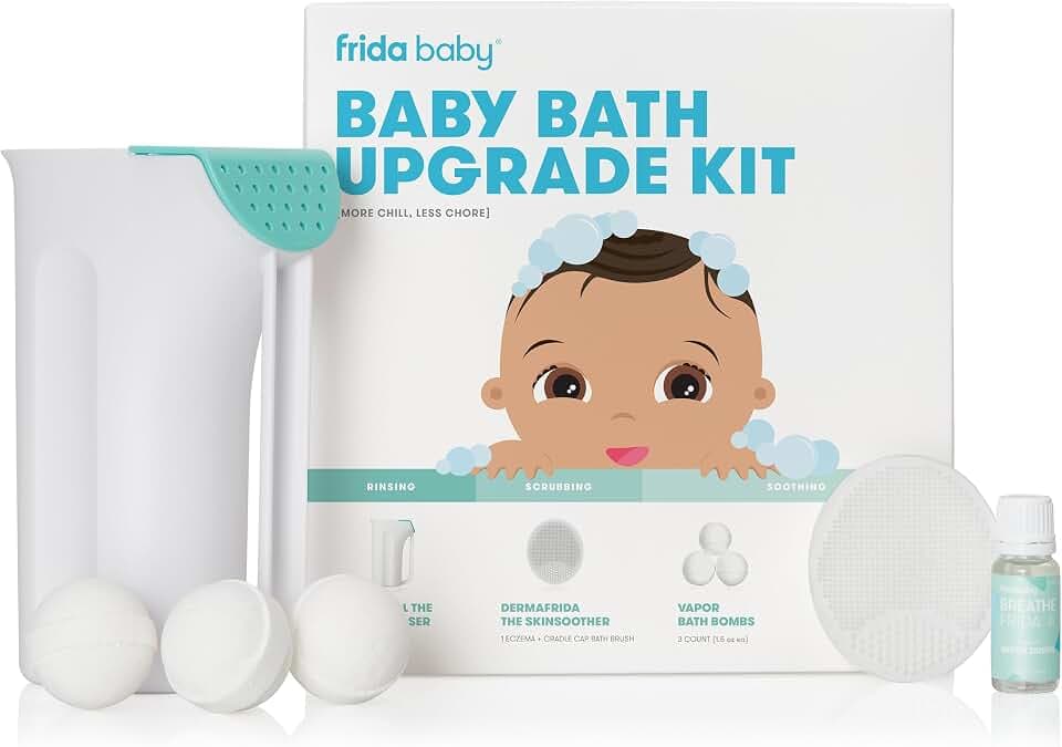 Frida Baby Bath Upgrade Kit for Infant and Toddler, Oil Vapor Drops White