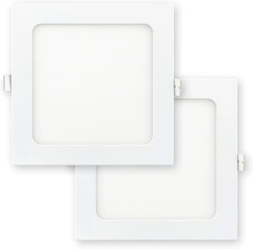 Popp® LED-Einbauleuchte, quadratisch, Weiß, 12 W, neutrales Licht, 4000 K, 1020 Lumen, 160 x 160 mm, OSRAM-Chip, für Küche, Flur, Schlafzimmer, Wohnzimmer (12 W 4000 K)