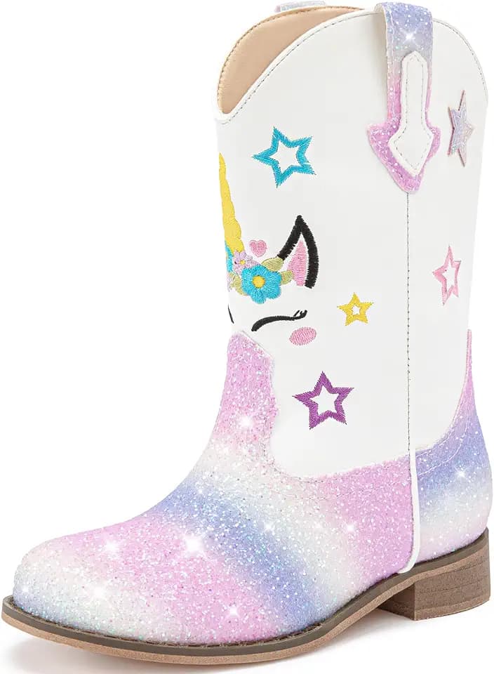 Motasha Toddler Cowgirl Boots for Girls Unicorn Cowboy Boots Little Girls