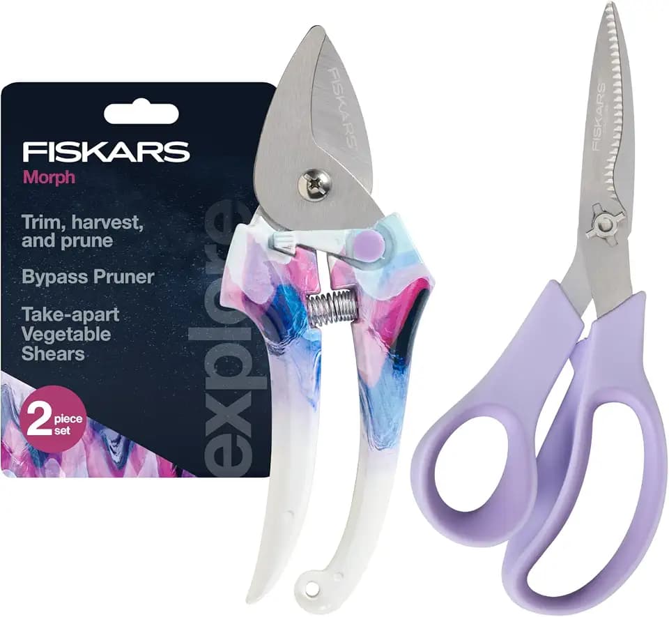 Fiskars 2-Piece Garden Tool Set, Pruning Shears & Vegetable Scissors