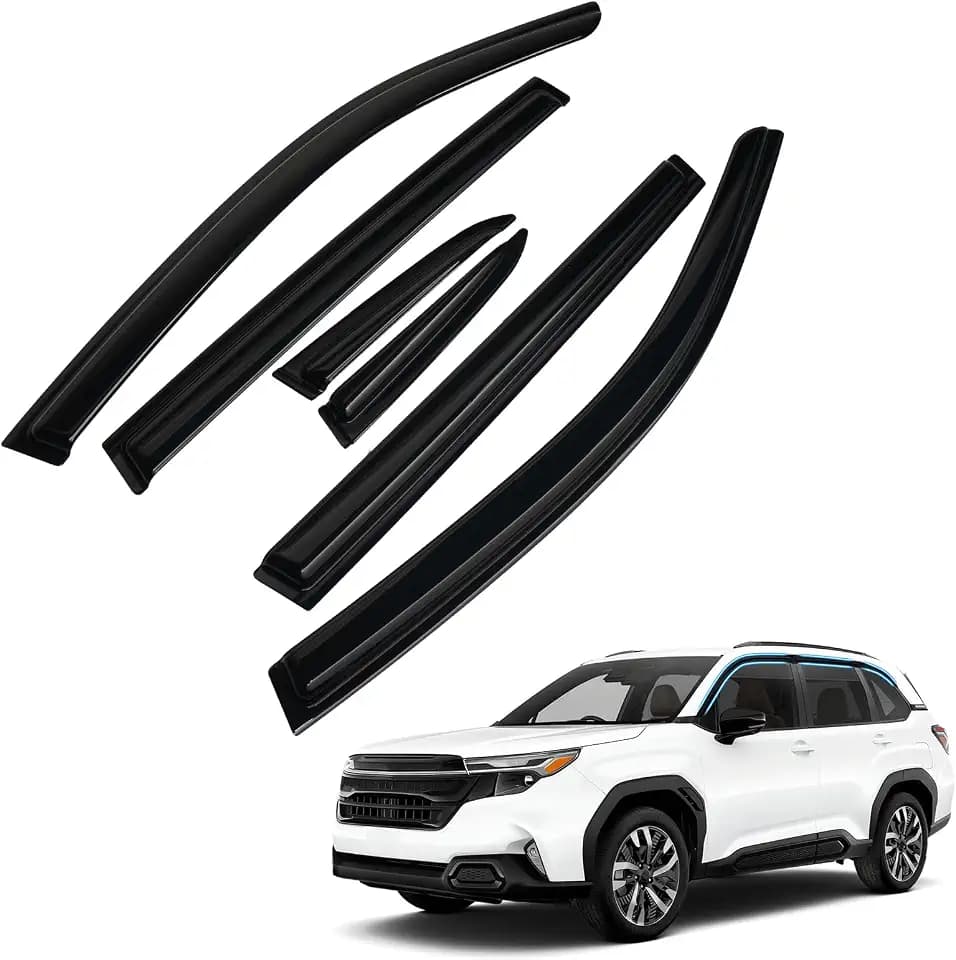Forester Rain Guards - Window Visors for Subaru Forester 2025-2026, Out-Channel Side Window Rain Guards for Forester, 6PCS, Black, Car Accessories