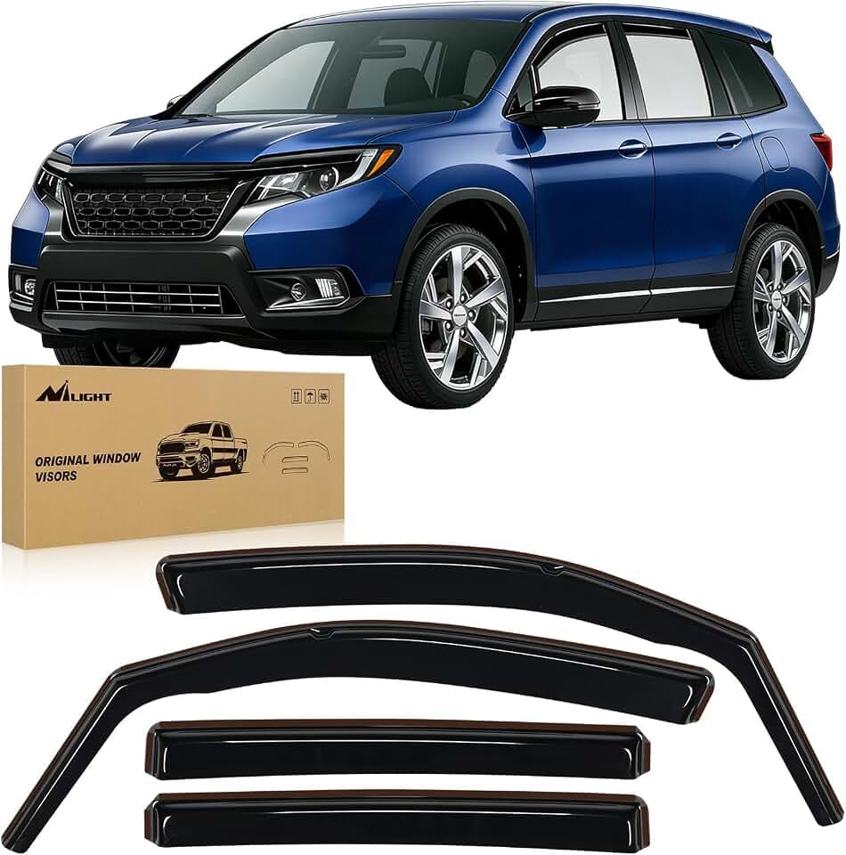 Nilight in-Channel Window Rain Guards for Honda Passport 2019-2025, 4PCS