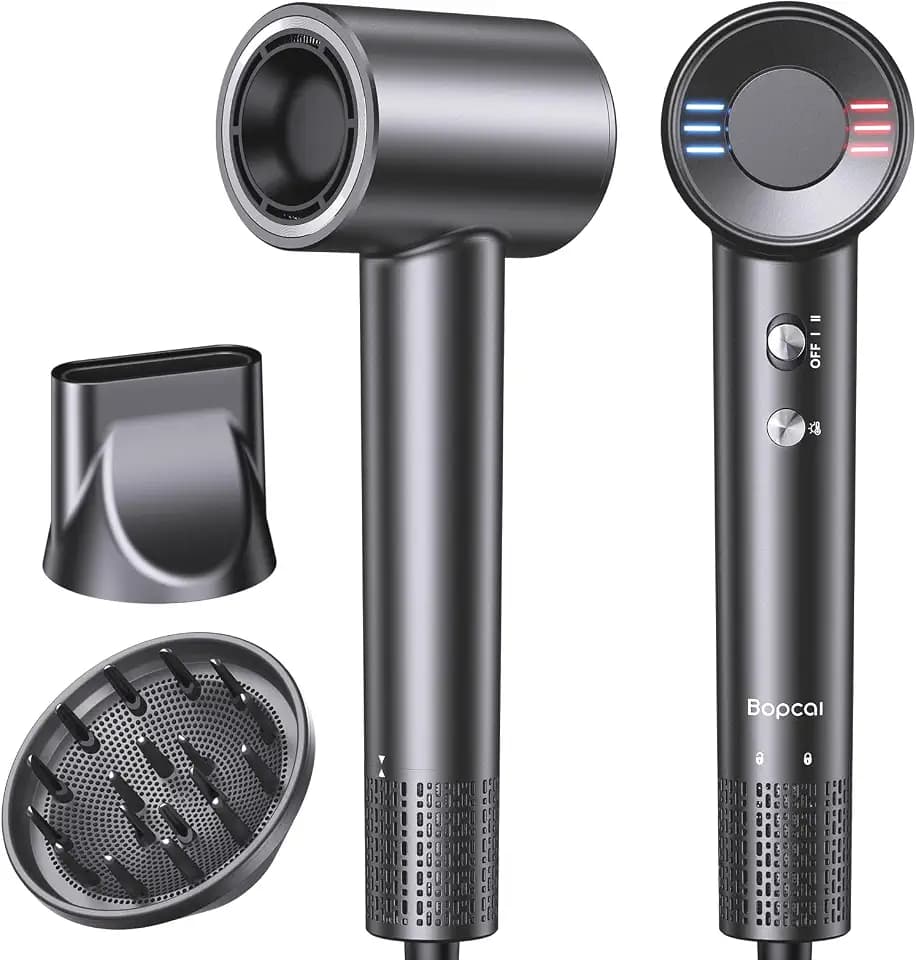 Bopcal Ionen Föhn mit Diffusor, Reise Fön 100-240V, 170000 U/min High-Speed Haartrockner mit 500 Mio. Negativen Ionen, Anti-Frizz, Schnelles Trocknen, Leise, 891-M