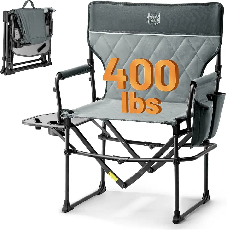 TIMBER RIDGE 400lbs Heavy Duty Camping Chair Portable Directors Chair