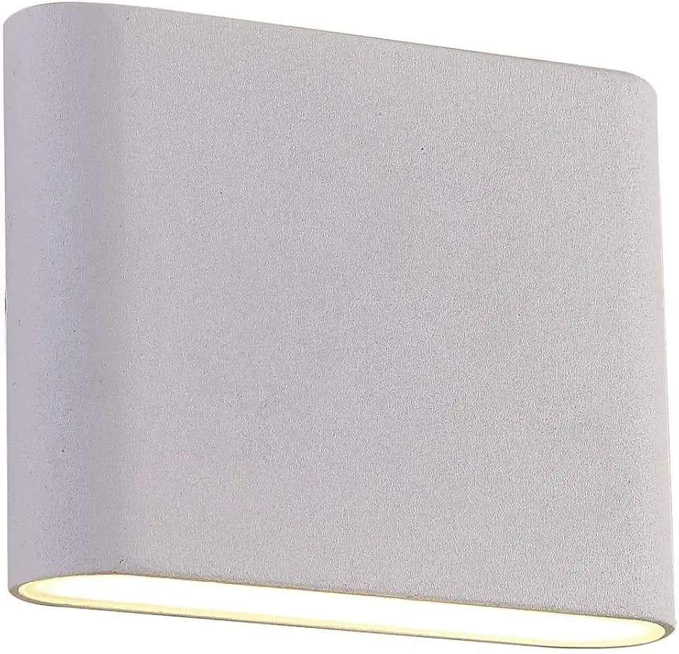 Homemania Wandleuchte Mizika Wandleuchte, rechteckig, weiß aus Metall, 12 x 9 x 2 cm, 1 x LED, 6 W, 630lm, 4200 K, natürliches weißes Licht