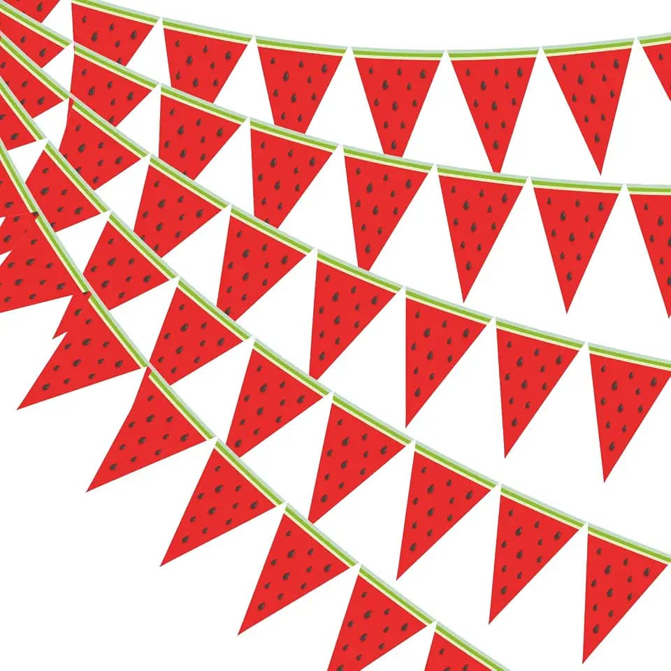 Gersoniel 5 Pcs Watermelon Party Decorations Watermelon Pennant Banner