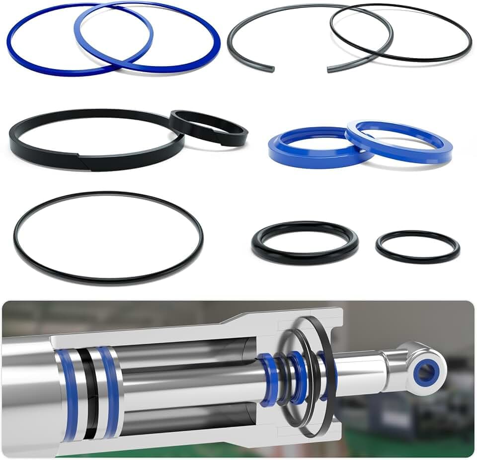 Hydraulic Log Splitter Cylinder Rebuild Seal Kit for 4.0"Bore x 1.75" Rod Cylinder, Dirty Hands Tools Huskee Log Splitter Parts Hydraulic Cylinder Rebuild Kit (Pack of 11)