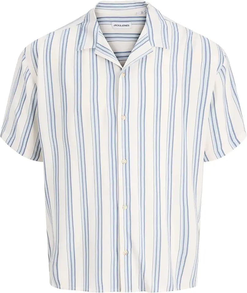 JACK & JONES Herren Jjejeff Resort Stripe Shirt S/S Sn