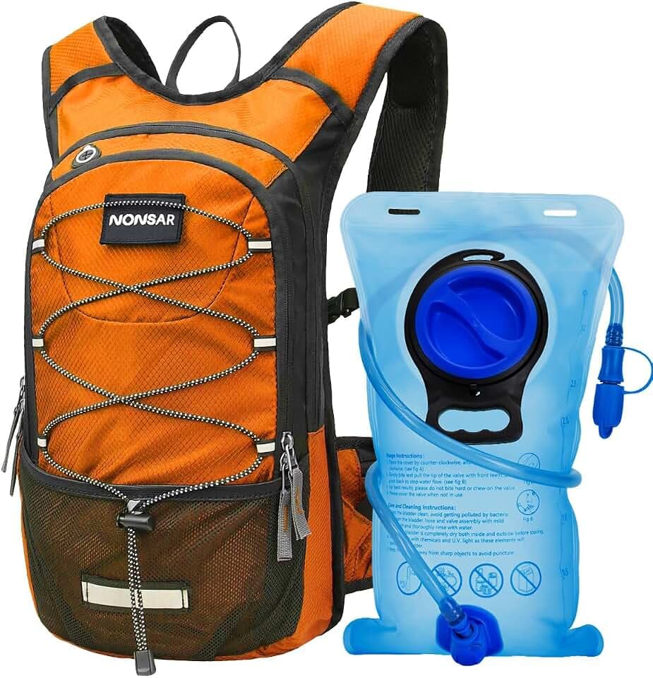 NONSAR Hydration Backpack, Hiking Backpack with 3L Water Bladder, Lightweight Insulation Hydration Pack, Water Backpack for Hiking, Cycling, Running, Festival, Camping for Men Women