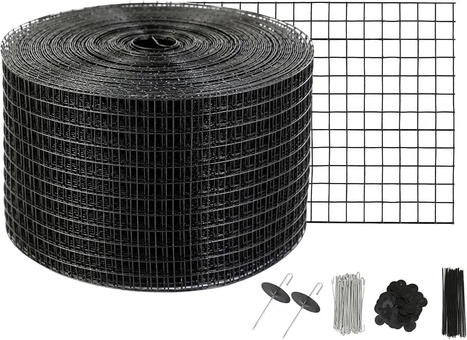 VEVOR Vogelschutz für Solarmodule, 20,3 cm x 30,5 m, Taubenabwehr Solaranlagengitter mit 70 Edelstahl-Verschlüssen, Solarmodul-Schutz mit rostfreier PVC-Beschichtung, 12 mm Drahtrollengeflecht
