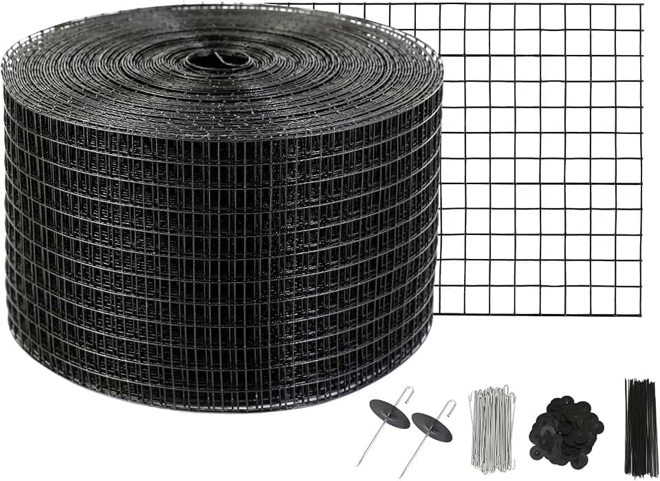 VEVOR Vogelschutz für Solarmodule, 20,3 x 30,5 m, Taubenabwehr Solaranlagengitter mit 100 Aluminiumlegierung-Verschlüssen, Solarmodul-Schutz mit rostfreier PVC-Beschichtung, 12 mm Quadratgitter