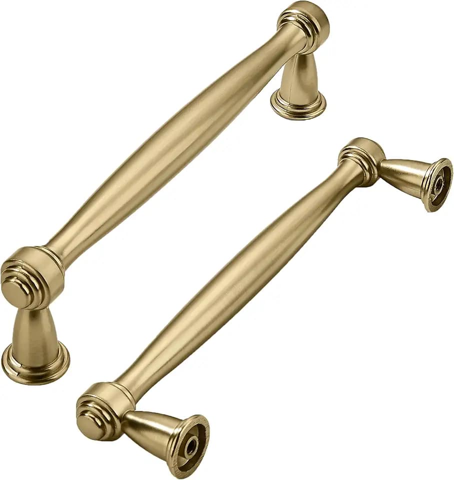 khtumeware 6 Pack 5 Inch(128mm) Champagne Bronze Cabinet Pulls Champagne Brass Kitchen Cabinet Handles Kitchen Cabinet Hardware for Cupboard Drawer Handles Dresser Pulls