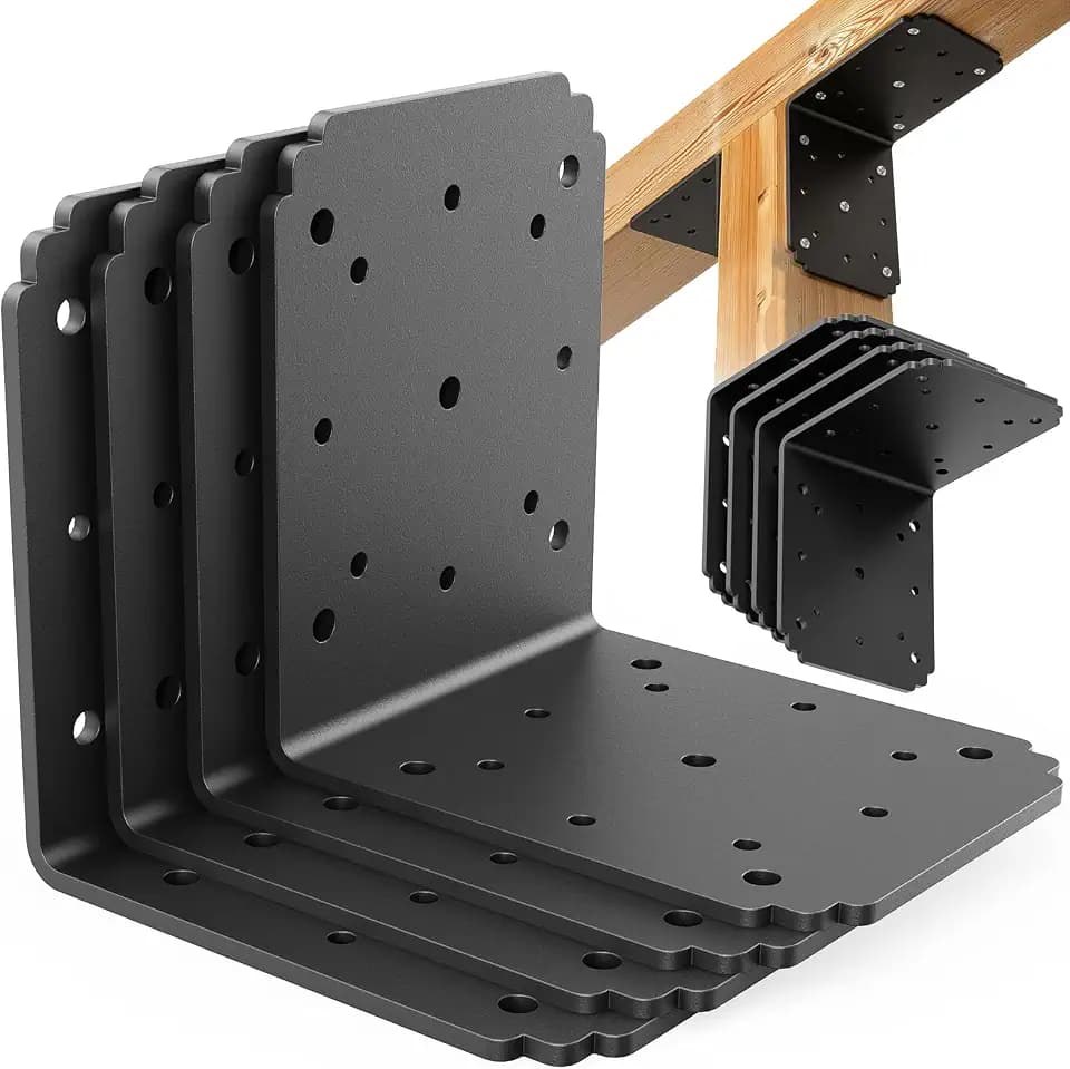6"x6"x5.5" Heavy Duty L Bracket, 90 Degree Pergola Bracket for Wood