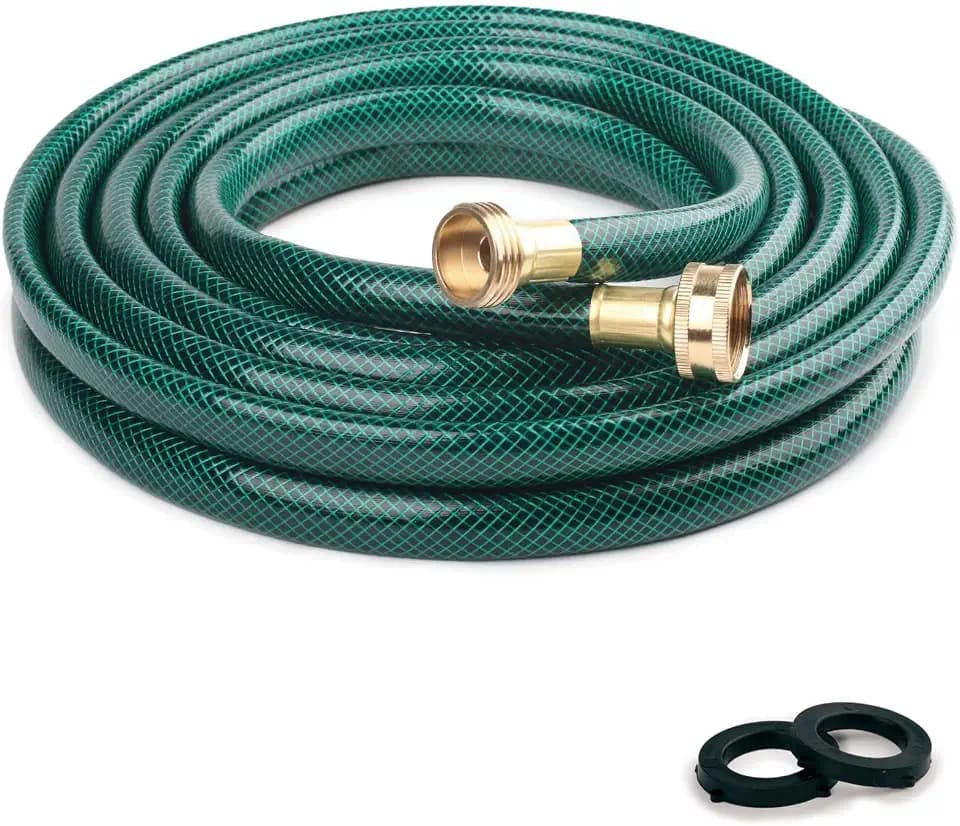 20FT 1/2-Inch Style PVC Garden Hose with Brass GHT Fittings