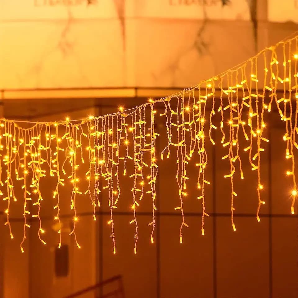 10M 400LED Eisregen Lichterkette Außen Innen,Weihnachten Lichterketten Außenbereich mit Timer,IP44 Wasserdicht 8 Modi Weihnachtsbeleuchtung Lichtervorhang Außen für Balkon,Party,Traufe,Geländer