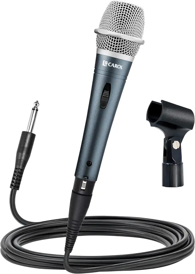 CAROL Edur-916S Silver XLR Wired Vocal Microphone for Singing－Supercardioid