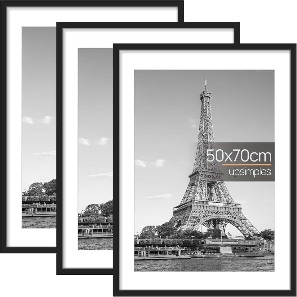 upsimples Bilderrahmen 11x14, 3er Set Bilderrahmen 14x11 schwarz, Wandbildrahmen 27,94 x 35,56 cm