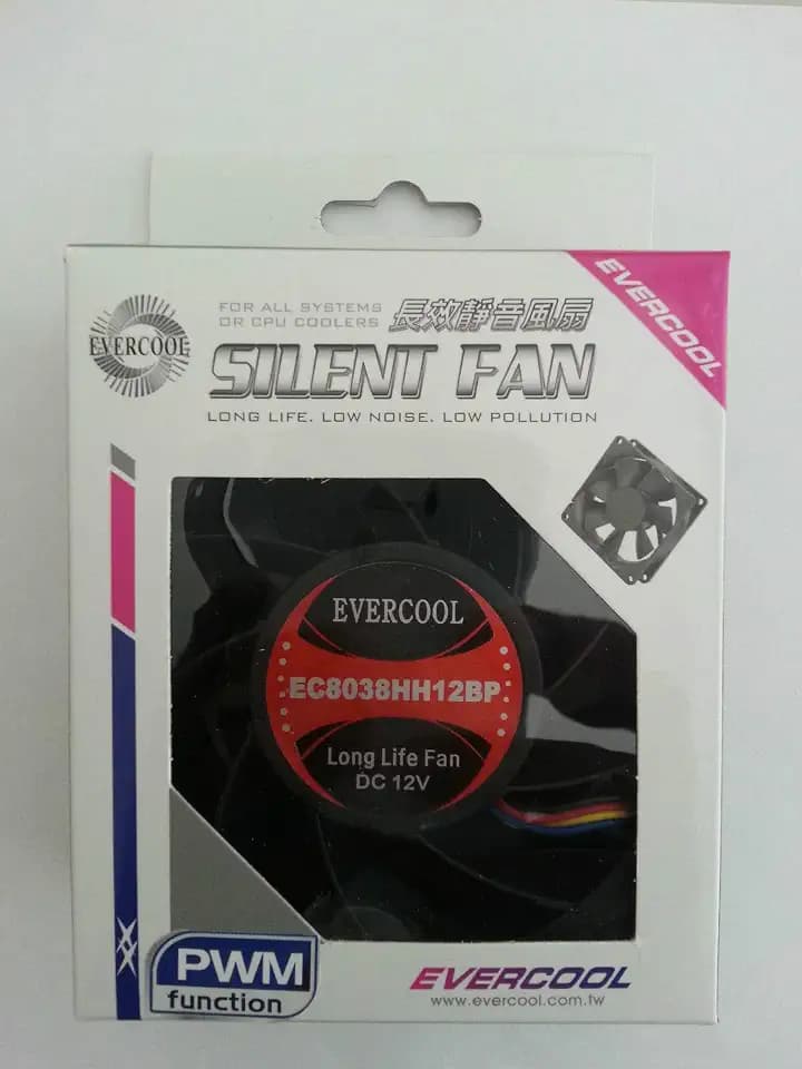 Evercool 12v PWM Fans (80x38mm, Black)