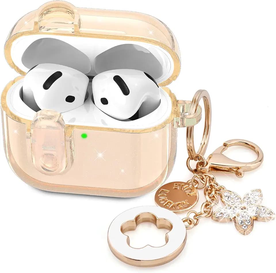 Clear Cute Apple Airpods 4/5 Cases iPods 5 4 Case Cover with Lock for Women