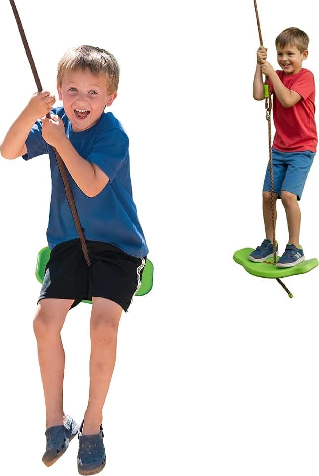 Swurfer Tree Swing, Swing Sets for Backyard, Outdoor Swing - Swingset Outdoor for Kids, Easy Installation, Maple Wood Swing, Heavy Duty Braided Rope, Weather Resistant, Outdoor Playset, Up to 150lbs