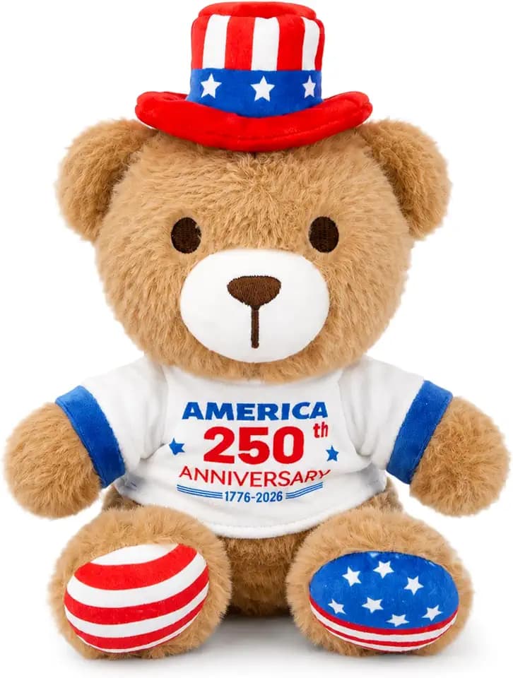 4th of July Patriotic Teddy Bear Stuffed Animal Toy- 9inch Cute Patriotic